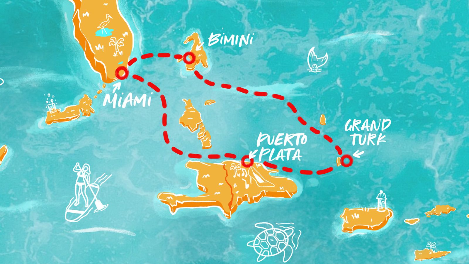Grand Turk, Puerto Plata & more Itinerary Map